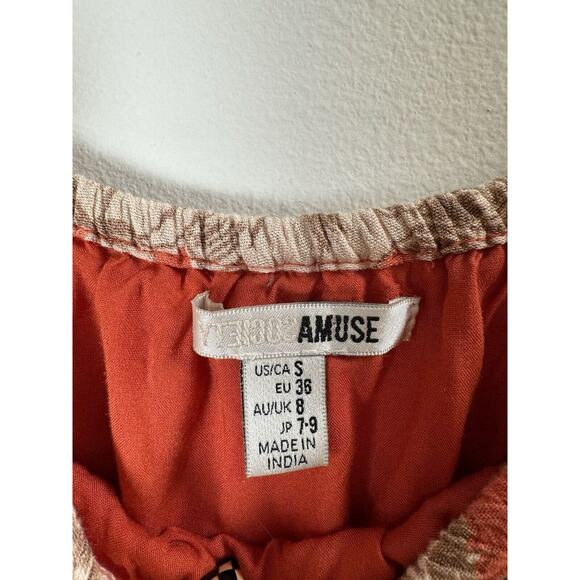 Amuse Society Red Floral Ruffle Sleeve Bohemian Hipster Coquette Cottage Romper - Picture 3 of 8